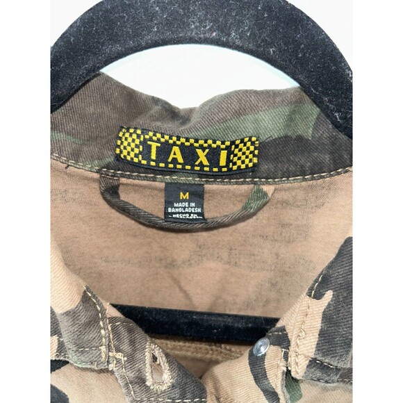 Women's Taxi Green Camo Cropped Lightweight Jacket Size M - Picture 4 of 5